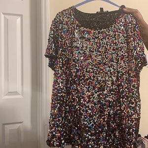 Macy’s Multi Colored Sequin top. Size 3x